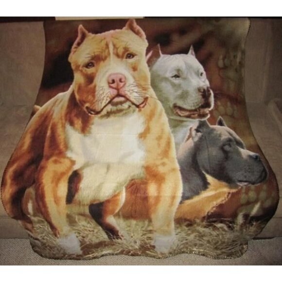 Unbranded Other - New Pitbull Terrier Soft Fleece Throw Gift Blanket Pit Bull Lover Dog Photo Warm